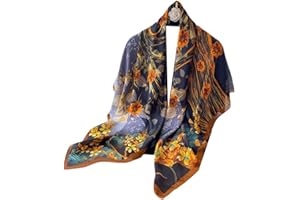 WEIGEER Bufanda de seda para mujer, bufanda azul, bufandal Lotus Scarf Neckerchief Long Head Wrap Thin Scarf Beach Women Hijab Belt Vintage Bridal Shawl Chiffon Scarf Cloth White