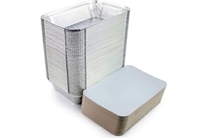 JOFISA 100 Bandejas de Aluminio Desechables con Tapa Envases para Comida para Llevar, Horno, Congelador – Recipientes de Aluminio con Tapas para Alimentos, Reutilizables y Resistentes (650 ml)