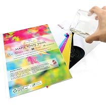 20 Feuilles Papier Autocollant Vinyle Blanc Mat A4 - Imperméable Jet D'Encre & Laser
