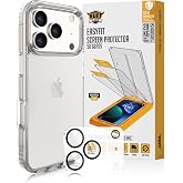 Buff iPhone Avantaj Paket - Şeffaf Hybrid Kılıf + Easyfit 5D Ekran Koruyucu + Lens Koruyucu (Şeffaf (5D Glass), iPhone 17 Pro