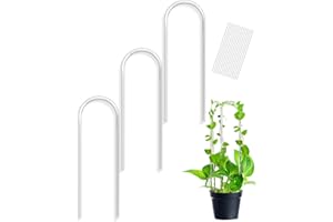 SOUSAC 2 Pack U-Shaped Acrylic Hoya Trellis for Indoor Climbing Plants, Plant Trellis for Plants Support with 10 Spinning Wire, Small Garden Trellis Houseplant Accessories for Potted Ivy Outdoor