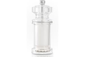 Cole & Mason 605 Salt Mill, Adjustable Ceramic Grinding Mechanism, Salt Grinder for Seasoning/Cooking, Acrylic, 144mm, Lifetime Mechanism Guarantee