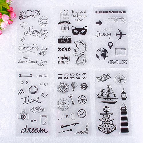 calistouk transparent, Travel Serie Muster Gummi Stempel Seal DIY Album Craft Scrapbooking Dekoration Travel & 04 - 3