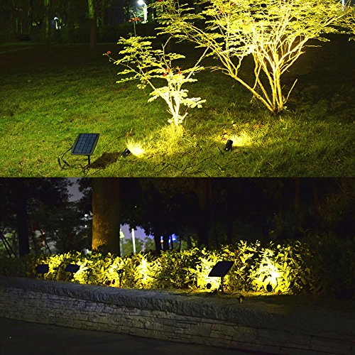 Tomshine 2W Led Solarleuchten Solarlicht solarbeleuchtung Solarpanel mit Lichtsensor, IP65 Wasserdicht,270 Grad Einstellbar,130LM für Outdoor wie Garten, Hof(Warmweiß) - 7