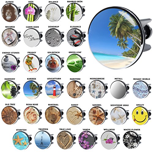 Waschbeckenstöpsel, viele schöne Stöpsel zur Auswahl, deckt den kompletten Abflussbereich ab ✶✶✶✶✶ (Karibik XXL)