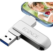 Clé USB 64 Go 4-en-1 Pour IPhone, Android, PC - Transfert Rapide USB 3.0, Application Y-Disk, Couleur Argentée