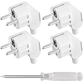 AXFEE 4 Pieces Plug Male Plug, 250V 16A Male Plug, White | with screwdriver, outdoor safety plug 16a 250v encufe, for indoor
