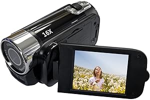 Camnoon Videocámara Digital portátil de Alta definición de 1080P, videocámara DV, Pantalla LCD de 16MP y 2,7 Pulgadas, batería integrada con Zoom Digital de 16X