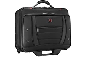 WENGER Synergy Laptop Trolley Damen & Herren, Business Trolley, 15,6 Zoll Notebook, 24 l, Organizer, Büro Reisen, Schwarz, 612476