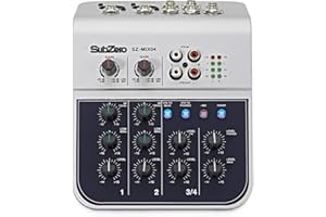 SubZero 4-Channel Audio Mixer with 2 Mic Inputs & On-Board EQ