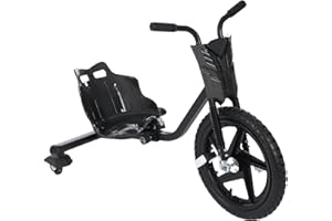 EIEBLEK Drift Scooter, Kinder Drift Scooter 360 Grad, Drift Trike 3-Rad Fahrrad Pedal-Gokart, Verstellbarer Sitz, Tragfähigkeit 80kg, für 6 Jahre und älter