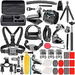 Neewer 50-In-1 Action Camera Accessory Kit for GoPro Hero Session/5 Hero 1 2 3 3+ 4 5 SJ4000 5000 6000 DBPOWER AKASO VicTsing APEMAN WiMiUS Rollei QUMOX Lightdow Campark And Sony Sports DV and More