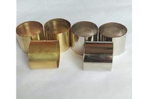 Samara Nautical Lotto di 6 collari in ottone massiccio e argento con puntali ad anello, bastoni da passeggio, accessori di ricambio per bastoni di legno, canna da passeggio