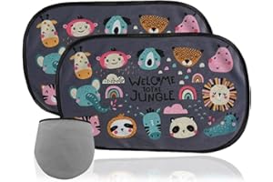 FDRJKN Car Window Shades for Baby, 2 Pack Car Window Shade with UV Protection, Sun Visor Cars Baby, Car Sun Shades for Kids, Universal Fit for Most Vehicles Daily Travel and Long Trips, 51 * 31 cm