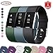 Produktbild FunBand® für Fitbit Charge 2 Armband,Klassisch Verstellbares Ersatz weiches Silikon Sporty Wrist Strap Band Armbanduhr Uhrenarmband Schlaufe Armbänder (Large Größe) für Fitbit Charge 2 Smartwatch (3 Pack Grün+Blau+Schwarz)