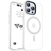 Babilden iPhone 14 Pro Max i&ccedil;in Kılıf Kamera Korumalı Magsafe Wireless Şarj &Ouml;zellikli Mat Şeffaf Renkli Beyaz