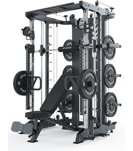 Atletica R7 Saber | Rack à Squat Avec Multipresse | Rack à Squat Avec Station Smith Intégrée/multipresse. Station De Soulevement De Poids En Haltères Et Station De Soulevement De Poids Mortel