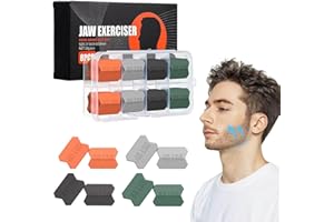 YdseozOA 8pcs Entrenador de la mandíbula, Entrenador de mandíbula Silicona, Entrenador mandíbula con 4 Niveles de Resistencia, removedor de Barbilla Doble