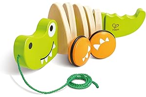 Hape Cocodrilo de Arrastre - Juguete de Madera para Niños Pequeños, Promueve el Aprendizaje y Desarrollo Motor, 12 Meses+