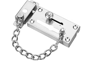 LAITER 1 Pcs Serratura di Sicurezza a Catena per Porta in Acciaio Inossidabile Argento Antifurto Solid Slide Lock per Home Hotel Protezione Affidabile per Famiglia