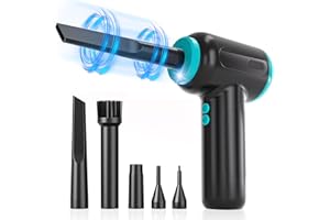 TIEPETLY Compressed Air Cleaner for PC, Rechargeable Cordless Air Duster with Led Light, 3-Gear Speed Air Blower for Keyboard, Computer, Laptop, Electronics, Good Replacement for Compressed Air Can