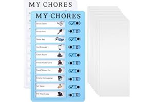 Suevut Chores Chart for Kids – 2PCS Portable to-Do List Board with 12 Replaceable Cards, Detachable Memo Checklist for Daily Tasks, School Schedule, Home Planner and Activity Reminder