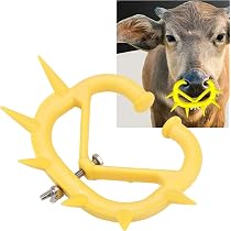 Cyrank Nasenring Für Rinder, Rinder-Nasenring, 9,9 cm Runder Eisen-Bullen- Nasenring, Kälber Nasenring, Kuh-Nasenklammer, Bull-Kuh, Nutztiere, Metall- Rinder-Nasenklemme Haltungszubehör