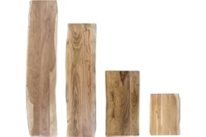 trelevo Waschtischplatte 80x40 cm, Akazienholz massiv 26mm, Tischplatte naturfarben, Baumkantenplatte als Waschtisch für Aufsatzwaschbecken