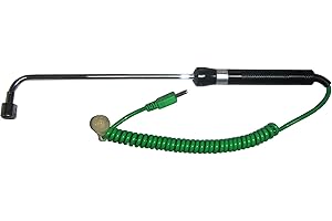 PeakTech TF de 30 profesional de tipo K Sonda de temperatura, 50 – 500 grados, Sonda de temperatura para superficie Sensor de Temperatura, diámetro 14 mm