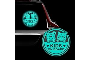 LENIUTOR Kids on Board Autocollant pour voiture, haute intensité, réfléchissant et imperméable, motif bébé dans la voiture, autocollant pour fenêtre, pare-chocs, panneau d'avertissement 20,4 cm (1 pièce)