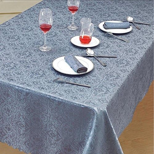 Premium Quality Jacquard Damask Tablecloths, Table Runner, Napkin, All Colours, All Sizes, All Shapes (70”x108” (178x274 cm), Silver)