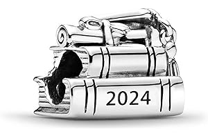 PHCLASY 2024 Graduación Charms Abalorios Colgante Cuentas Plata Ley 925 Compatible Europeo Pulsera Collar,Graduación Abalorios para mujer