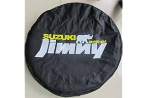JRC Para Suzuki Coches Rueda de Repuesto Cubierta de Neumático Bolsa de Almacenamiento Suave Funda Protector 14 15 pulgadas para Grand Vitara XL-7 Jimny Samurai Sidekick SX4 (Jimny: Black Jimny Rhino 4x4