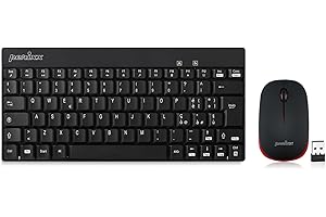 Perixx PERIDUO-712 Set Tastiera e Mouse piccoli Wireless 2.4G per Windows, Tasti silenziosi, Mini Design, Italiano QWERTY, Nero