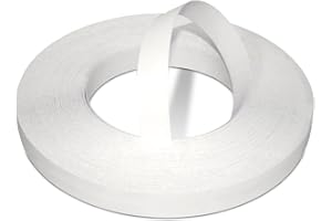 WoodPress 22mm Bordatura in Melammina Bianco Perlato, Pre-Incollato, Nastro per Impiallacciatura - 50m Rotolo per il Commercio - Stira il Nastro per un'Applicazione Facile Fai-da-Te