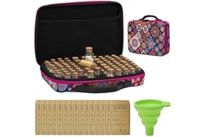 PRITOK 60 Slots Seed Storage Box: Glass Seed Storage Container with Label Stickers Funnel, Seed Storage Organizer, Garden Planting Seed Container for Storing Vegetable, Fruit Seeds(Seeds Not Included)