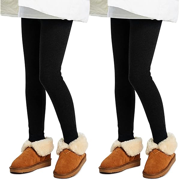 Hi!mom Leggings Hiver Enfants - Polaire Thermique, Coton Élastique, Doublure Épaisse, Taille 2-13 Ans, Multi-Couleurs