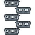 Plastic Handy Basket Storage Basket Great for Bathrooms,Bedroom and Kitchen-37CM-(SILVER) (5)