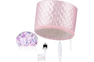 Hair Steamer,Totofac Electric Hair Care Hat Heating Cap with 2 Mode Temperature Control for Hair Spa Home Thermal Treatment Beauty Steamer Cap (Pink)