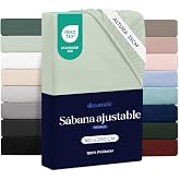 Dreamzie - Fitted sheet 16 x 200 cm - 100% microfibre - soft | Light Green &middot; High Height 35 cm &middot; OEKO-TEX Certified &middot; For Hig