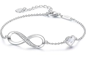 LOUISA SECRET Bracciale Donna Argento 925 Braccialetto Infinito Bracciali Cuore Gioielli Regalo Natale Compleanno Festa Della Mamma per Moglie Amiche Amica