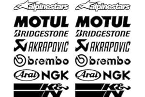 myrockshirt 16-X-Black-Belly-Pan-Fairing-Sponsor-Logo-Aufklebers-Aufklebers-Colour-`+ Bonus Testaufkleber Estrellina-Glückstern ®, gedruckte Montageanleitung, waschanlagenfest,