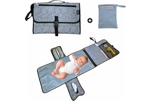 ZANDIA® Cambiador Bebé Portátil Impermeable XL + Bolsa Impermeable De Regalo | Cambiador bebe plegable | Cosas Para Bebés | Regalos Bebés Recién Nacidos | Cambiador bebe Portatil Acolchado (Floral)