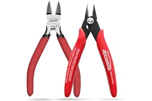 HOUSERAN 2-delars Avbitaresats, 5 Tum Mikro Planskärare & Sidavbitare, Fjädrande Diagonalavbitare för Smyckestillverkning, Hantverk, Kablage, Elektronik