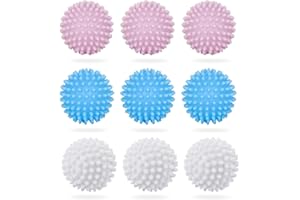 HALF FOREST 9 Piezas Bola De Lavado Para Lavadora Bolas De Secado Para Secadora Reutilizable Para Limpieza De Ropa Doméstica, Lavadoras Y Secadoras (Azul, Rosa, Blanco)