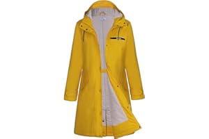 rhythm of the rain Winterjacke Damen wasserdicht Regenmantel mit Kapuze Winter Parka Jacke Warme Gefüttert PU Regenjacke Lang Übergangsjacke Friesennerz Regenparka Windbreaker