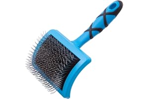 GROOM PROFESSIONAL Amplifier Firm Slicker Dog Brush - Perfect for Amplifying Dog Coat Volume & Removing Knots & Tangles - Dual Purpose - Large