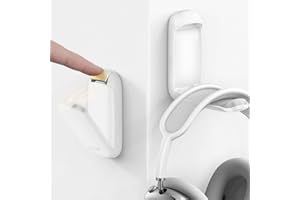 Lamicall Support de Casque avec Crochet Adhésif Pliable, [500G Capacité de Charge] Crochet pour Casque Gamer sous Bureau pour Airpods Max, HyperX, Sennheiser, Blanc