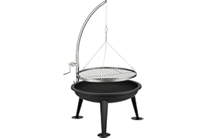 ACTIVA Merlin Swivel Grill I Premium Fire Bowl with Cooking Grate Including High-Quality and Chrome-plated Cooking Grate I Robust Swivel Grill with Fire Bowl
