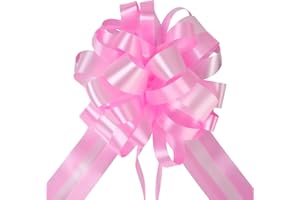 EDATOFLY 5 Pcs Pull Bows for Gift Wrapping, Large Bows for Presents Gift Wrapping Bows Gift Bows Present Bows for Florist Wedding Christmas Party Car Baskets Bouquets (Pink)
